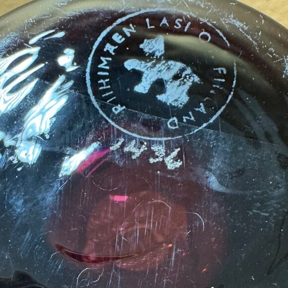 Vintage Riihimäki Finland Amethyst Glass Vase Numbered - Picture 6 of 8